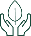 Ikonka: Dwie dłonie podtrzymujące liść.